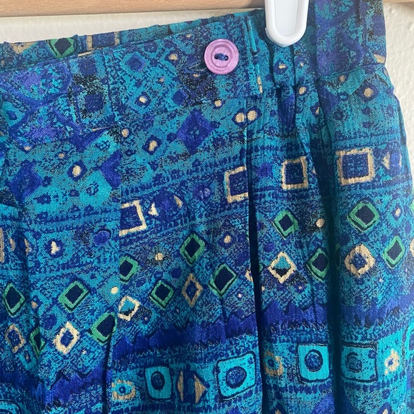 Vintage Koret Petite Midi Boho Purple, Blue, Green Skirt - Picture 2 of 5